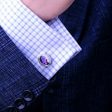Purple Crystal Cufflinks for Men