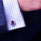 Purple Crystal Cufflinks for Men