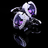 Purple Crystal Cufflinks for Men