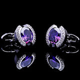 Purple Crystal Cufflinks for Men