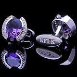 Purple Crystal Cufflinks for Men