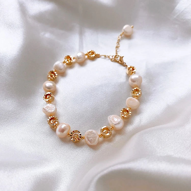 Korea Hot Jewelry Baroque Freshwater Pearl Women Bracelet