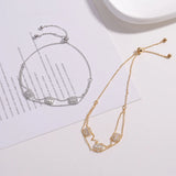 High-End Square Zircon Adjustable Bracelet