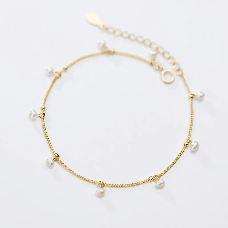 925 Sterling Silver Rose Pearl Bracelets Women