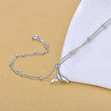 925 Silver Layer Chain Anklets Fish Tail Charm Anklets