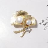 Freshwater Pearl Gingko Leaf Brooch