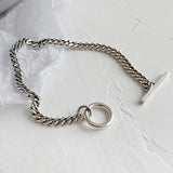S925 Pure Silver Necklace Frosty Retro Geometry Chain