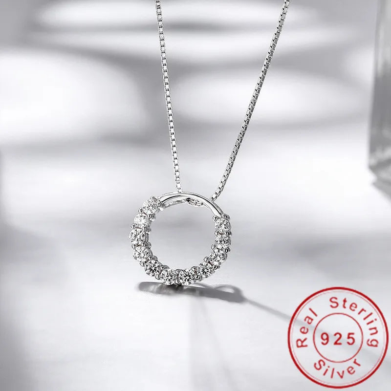 Lady Lab Diamond Pendant 925 Sterling Silver Charm Party Wedding Necklace