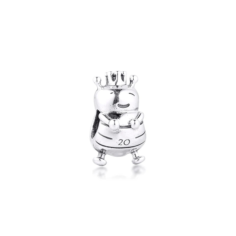 925 Sterling Silver Frog Charm Bead for Bracelet Making