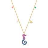 Sea Animal Seahorse Starfish Necklace Jewelry Adjustable Women Christmas