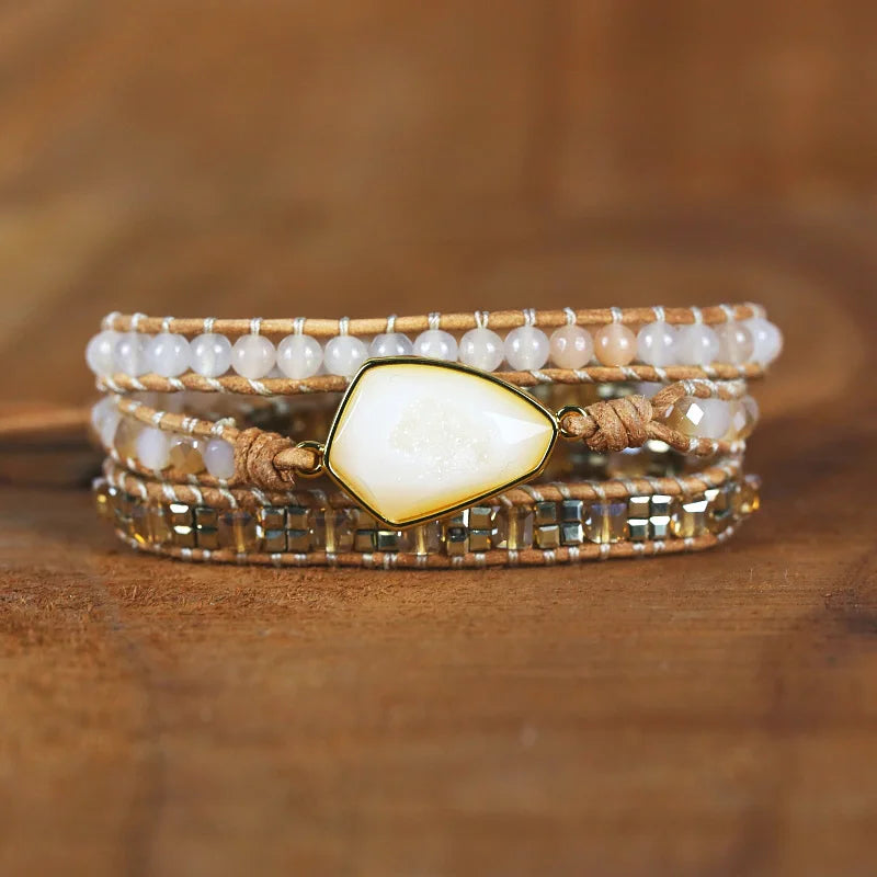 Crystal Charm Wrap Weaving Bracelet Boho Jewelry DIY Beads