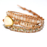 Crystal Charm Wrap Weaving Bracelet Boho Jewelry DIY Beads