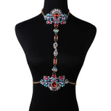 Crystal Rhinestone Flower Body Jewelry