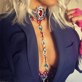 Crystal Rhinestone Flower Body Jewelry