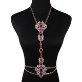 Crystal Rhinestone Flower Body Jewelry