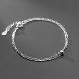 Bracelets Woman Silver 925 On Hand Sterling Double Layer Round Bead Adjustable