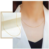 Minimalist Thin Rope Chain Necklace 14k Plated Brass Jewelry Women