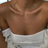 Minimalist Thin Rope Chain Necklace 14k Plated Brass Jewelry Women