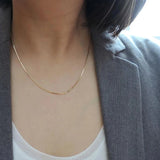 Minimalist Thin Rope Chain Necklace 14k Plated Brass Jewelry Women