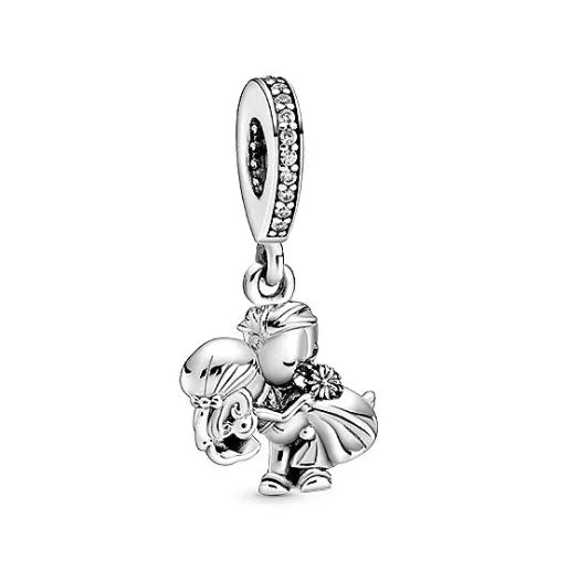 Mother's Collections Heart S925 Silver Plated Charms Bead Bracelet DIY