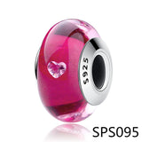 Mother's Collections Heart S925 Silver Plated Charms Bead Bracelet DIY