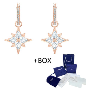 Muler Crystal Star Snowflakes Earrings Bride Gift