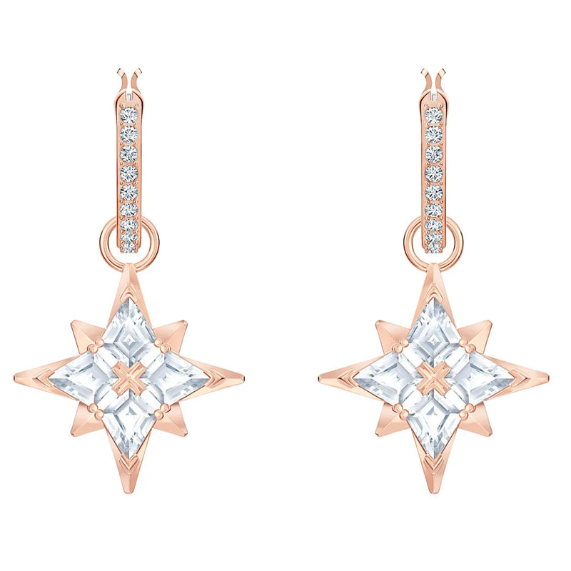 Muler Crystal Star Snowflakes Earrings Bride Gift