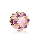 S925 Sterling Silver Rose Heart Charm Beaded Jewelry