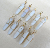 24pcs Natural Stone Amethyst Tiger Eye Opal Crystal Quartz Charm Pendants