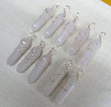 24pcs Natural Stone Amethyst Tiger Eye Opal Crystal Quartz Charm Pendants