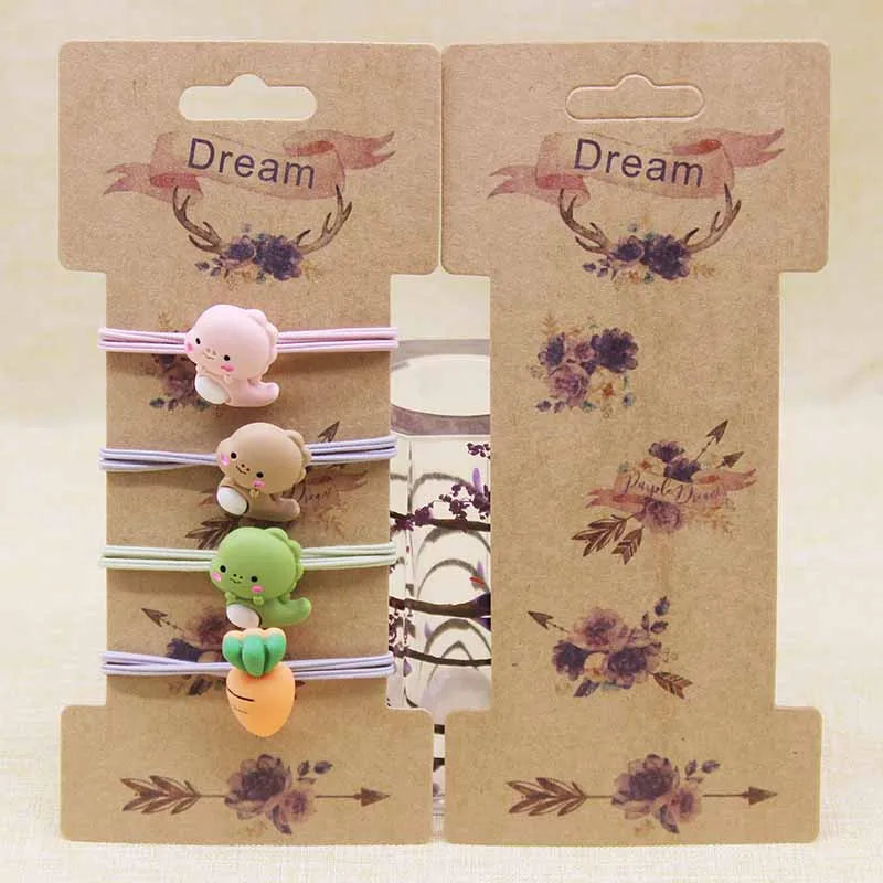 50 pcs Vintage Flower Hair Clip & Hair Bow & Hair Band Display Card