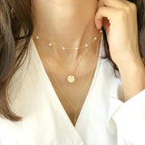 Golden Silver Necklace Pendants Torques for Women Long Moon Torques