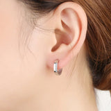 925 Silver Crystal Circle Earring for Women