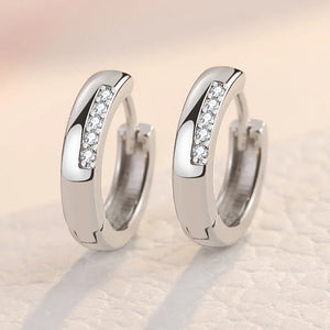 925 Silver Crystal Circle Earring for Women