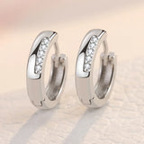 925 Silver Crystal Circle Earring for Women