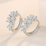 925 Silver Crystal Circle Earring Women Gift