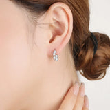 925 Silver Crystal Circle Earring Women Gift