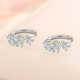 925 Silver Crystal Circle Earring Women Gift