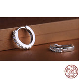 925 Sterling Silver Crystal Circle Earrings for Women