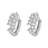 925 Silver Crystal Circle Earring Women Gift