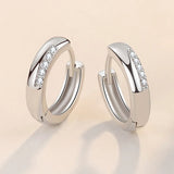 925 Silver Crystal Circle Earring for Women