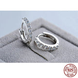 925 Sterling Silver Crystal Circle Earrings for Women