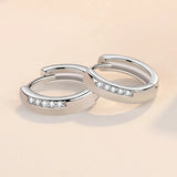 925 Silver Crystal Circle Earring for Women