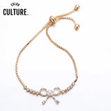 Adjustable Bow-knot Zircon Bracelet in Gilding