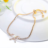 Adjustable Bow-knot Zircon Bracelet in Gilding