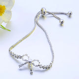 Adjustable Bow-knot Zircon Bracelet in Gilding