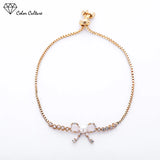 Adjustable Bow-knot Zircon Bracelet in Gilding