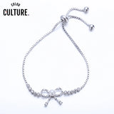 Adjustable Bow-knot Zircon Bracelet in Gilding