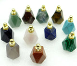Natural stone quartz crystal agate lapis perfume bottles pendants 6pcs
