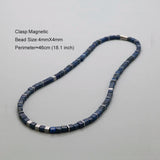 Spectrolite Stone Surfer Necklace Beaded Choker Men Women Gift